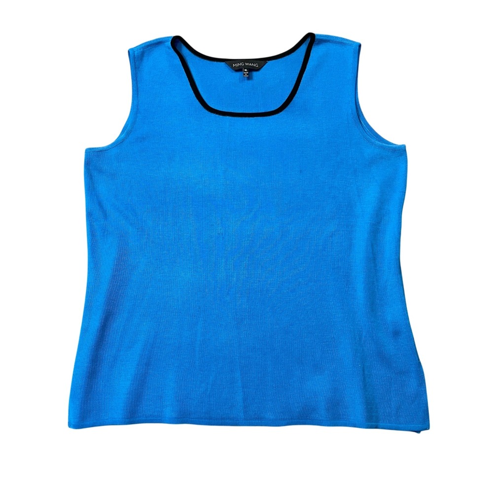 Ming Wang XL Blue Acrylic Blend Ladies Pull On Top (small snag)